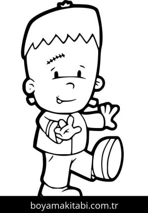 Frankenstein boyama sayfası – sanatsal çalışma, çocuklar için