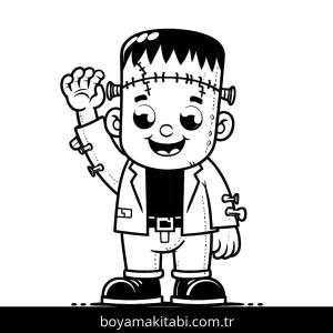 Frankenstein boyama sayfası – PDF indir, sevimli karakter