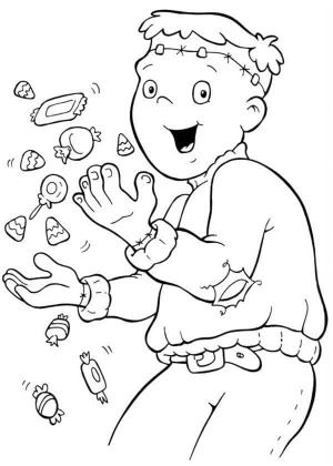 Frankenstein boyama sayfası,  coloring page, Şekersiz Frankenstein, 