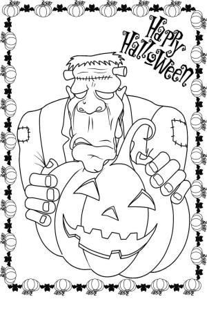 Frankenstein boyama sayfası,  coloring page, Cadılar Bayramı’nda Frankenstein, 