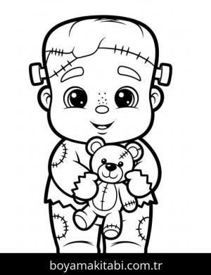 Frankenstein boyama sayfası – boyama etkinliği, çocuk aktivitesi