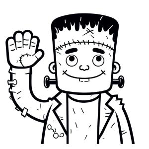 Frankenstein boyama sayfası,  coloring page, Dost Frankeştayn, 