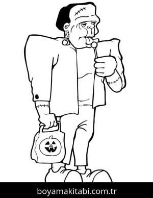 Frankenstein boyama sayfası – evde etkinlik, ücretsiz yazdır