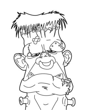 Frankenstein boyama sayfası,  coloring page, Korkunç Frankenstein Kafası, 