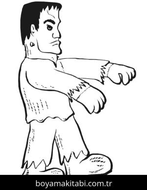 Frankenstein boyama sayfası – renkli çizimler, okul öncesi