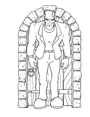 Frankenstein boyama sayfası,  coloring page, Frankeştayn Ayakta, 