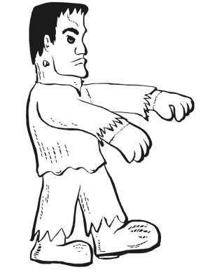 Frankenstein boyama sayfası,  coloring page, Çocuklar İçin Frankeştayn, 