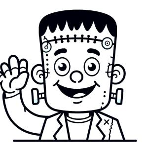 Frankenstein boyama sayfası,  coloring page, Dost canlısı bir Frankenstein, 