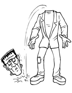 Frankenstein boyama sayfası,  coloring page, komik Frankenştayn, 