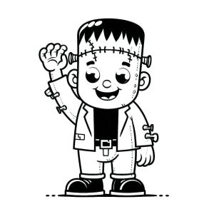 Frankenstein boyama sayfası,  coloring page, Frankenstein El Sallıyor, 