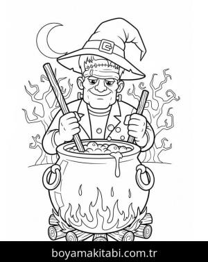 Frankenstein boyama sayfası – eğitici aktivite, yaratıcılık