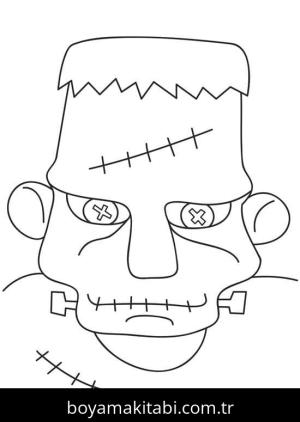 Frankenstein boyama sayfası – sevimli karakter, sanatsal çalışma