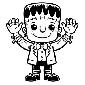 Frankenstein boyama sayfası,  coloring page, Mutlu Frankeştayn, 