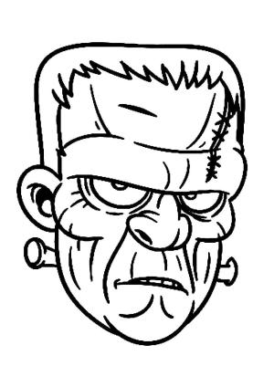 Frankenstein boyama sayfası,  coloring page, Frankeştayn Yüzü, 