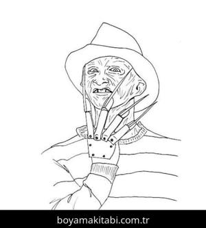 Freddy Krueger boyama sayfası – kolay boyama, eğitici aktivite