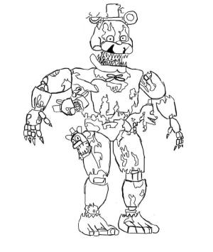 Freddy boyama sayfası,  coloring page, Korkunç Freddy, 