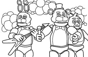 Freddy boyama sayfası,  coloring page, Freddy ve Arkadaşları Gerçekleştirmek, 