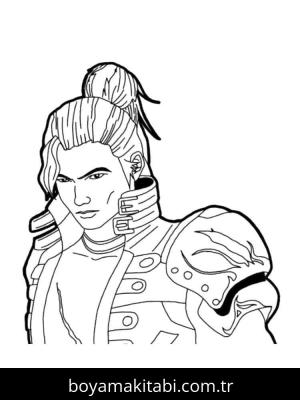 Free Fire boyama sayfası – çizgi film temalı, basit çizim