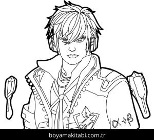 Free Fire boyama sayfası – çocuklar için, çizgi film temalı