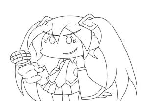 Friday Night Funkin boyama sayfası,  coloring page, Miku Friday Night Funkin, 