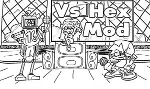 Friday Night Funkin boyama sayfası,  coloring page, Friday Night Funkin 7, 