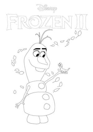 Frozen 2 boyama sayfası,  coloring page, Olaf ve Bruni Frozen 2, 