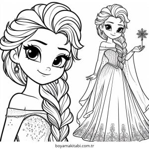 Frozen (Karlar Ülkesi) boyama sayfası – renkli çizimler, okul öncesi