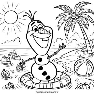 Frozen (Karlar Ülkesi) boyama sayfası – çizgi film temalı, basit çizim