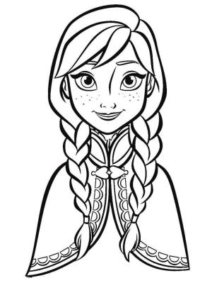 Frozen (Karlar Ülkesi) boyama sayfası,  coloring page, Frozen’dan Sevimli Anna’yı çiz, 