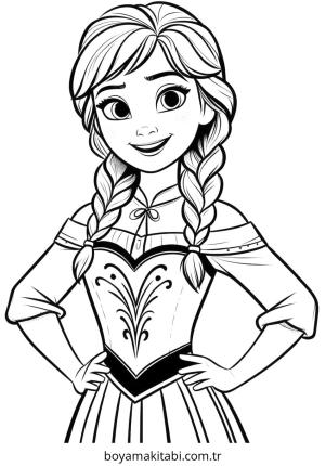 Frozen (Karlar Ülkesi) boyama sayfası – çocuk aktivitesi, PDF indir