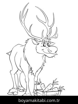 Frozen (Karlar Ülkesi) boyama sayfası – sevimli karakter, sanatsal çalışma