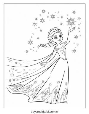 Frozen (Karlar Ülkesi) boyama sayfası – okul öncesi, evde etkinlik