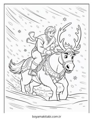 Frozen (Karlar Ülkesi) boyama sayfası – çocuklar için, çizgi film temalı