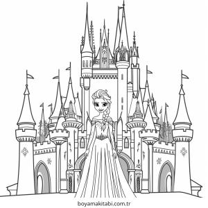 Frozen (Karlar Ülkesi) boyama sayfası – sanatsal çalışma, çocuklar için