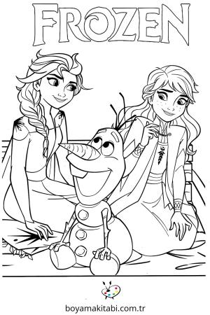 Frozen (Karlar Ülkesi) boyama sayfası – boyama etkinliği, çocuk aktivitesi