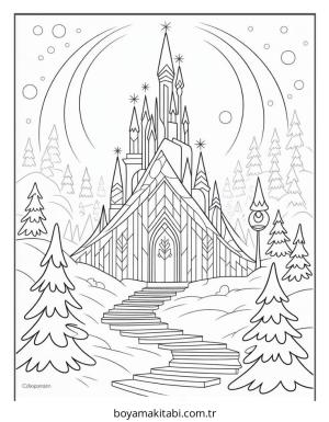Frozen (Karlar Ülkesi) boyama sayfası – çizgi film temalı, basit çizim