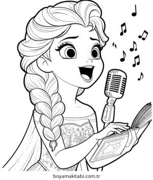 Frozen (Karlar Ülkesi) boyama sayfası – çizgi film temalı, basit çizim
