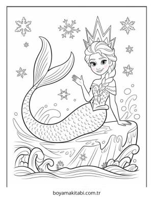 Frozen (Karlar Ülkesi) boyama sayfası – kolay boyama, eğitici aktivite
