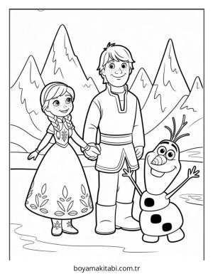Frozen (Karlar Ülkesi) boyama sayfası – eğitici aktivite, yaratıcılık