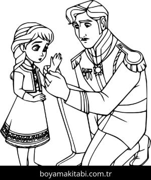 Frozen (Karlar Ülkesi) boyama sayfası – çizgi film temalı, basit çizim