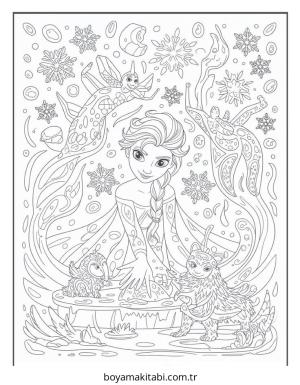 Frozen (Karlar Ülkesi) boyama sayfası – PDF indir, sevimli karakter
