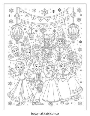 Frozen (Karlar Ülkesi) boyama sayfası – el becerilerini geliştirir, boyama çalışması