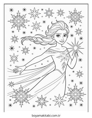 Frozen (Karlar Ülkesi) boyama sayfası – sanatsal çalışma, çocuklar için