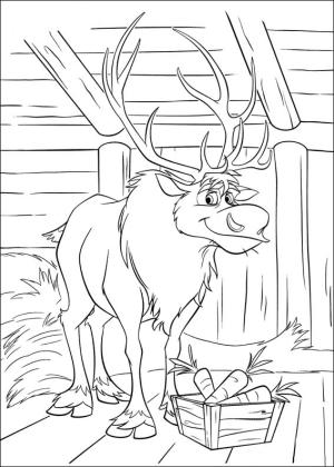 Frozen (Karlar Ülkesi) boyama sayfası,  coloring page, Havuçlu Mutlu Sven, 