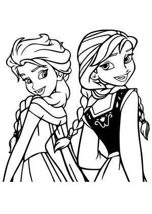 Frozen (Karlar Ülkesi) boyama sayfası,  coloring page, Elsa Ve Anna, 