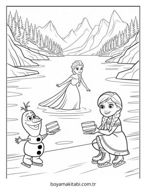 Frozen (Karlar Ülkesi) boyama sayfası – keyifli zaman, renkli çizimler