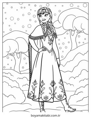 Frozen (Karlar Ülkesi) boyama sayfası – keyifli zaman, renkli çizimler