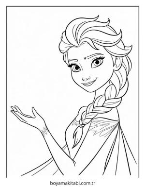 Frozen (Karlar Ülkesi) boyama sayfası – okul öncesi, evde etkinlik