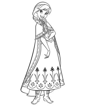 Frozen (Karlar Ülkesi) boyama sayfası,  coloring page, Anna Mutlu’yu çiz, 