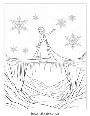 Frozen (Karlar Ülkesi) boyama sayfası – sevimli karakter, sanatsal çalışma
